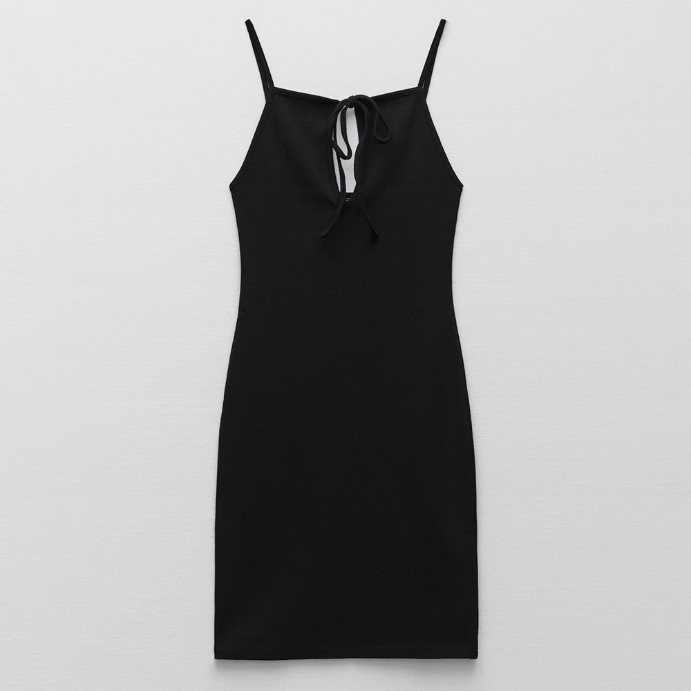 ZARA Ribbed Dress With Cutout Detail - Picture 2 of 4